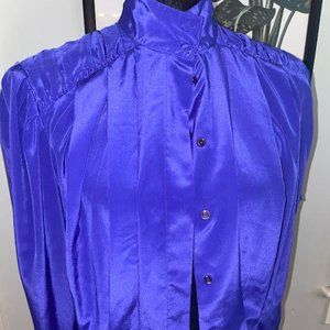 Alexandria size 8 royal blue button up blouse